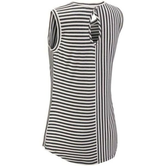 CAbi London Tank #3417 Gray Striped Top Sz Small - Picture 8 of 9